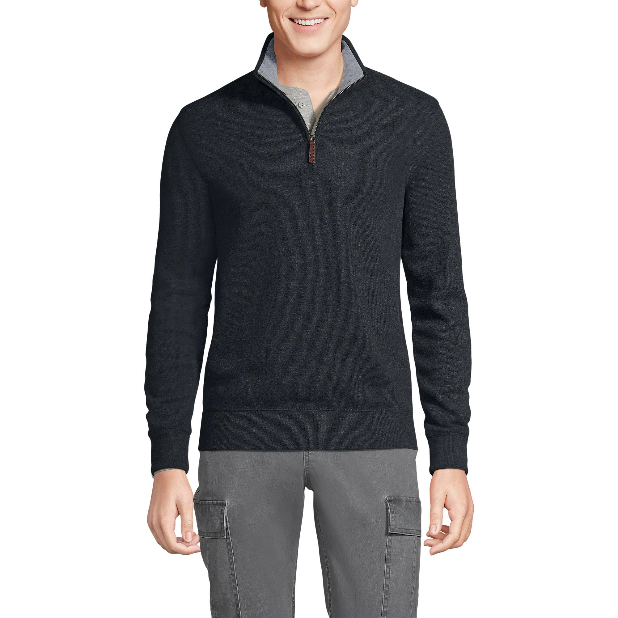 Lands' End Bedford Rib Quarter Zip Sweater
